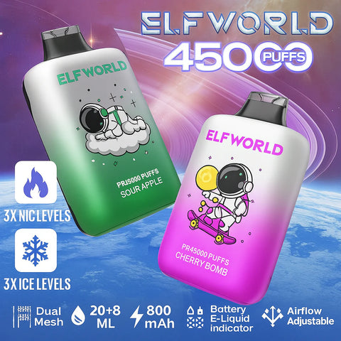 ELF WORLD 45000 PUFFS DISPOSABLE VAPE 101%