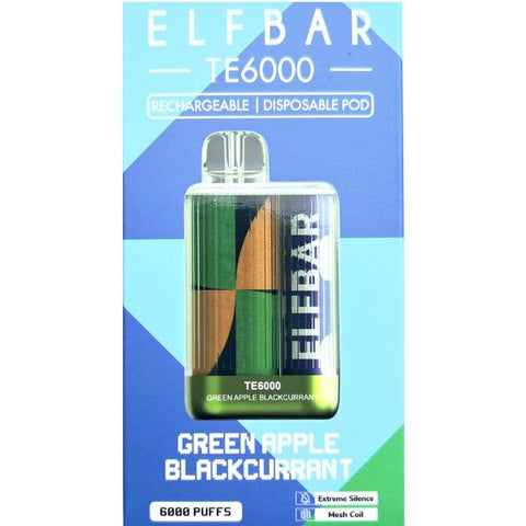 ELF BAR TE6000 – Green Apple Blackcurrant ORIGNAL