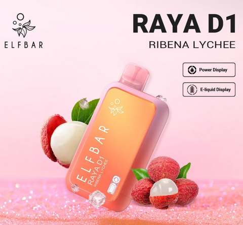 ELF BAR RAYA D1 DISPOSABLE POD RIBENA LYCHEE 13000 PUFF